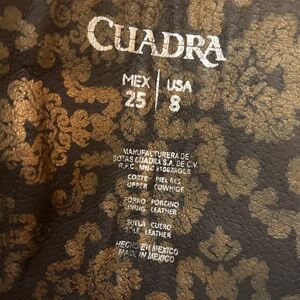 Cuadra Leather Boots with Gold Design